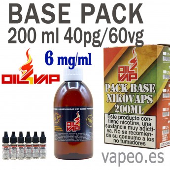 BASE PACK 200ML 40-60 6MG OIL VAP